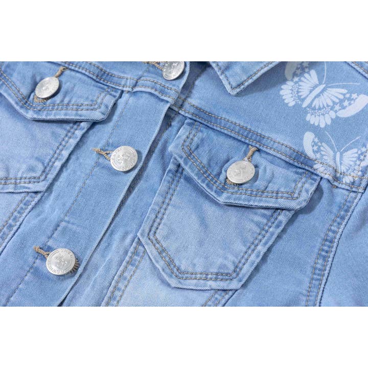 Jeans Flicka Denimjacka Med Fickor för wholesale på Faire