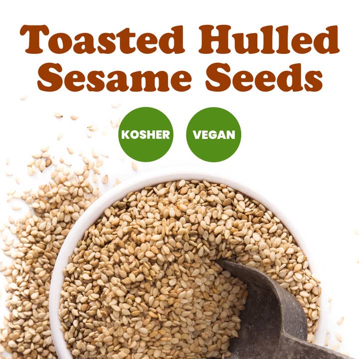 Food To Live - Wholesale Seeds/Kernels - Toasted Hulled Sesame Seeds - Crunchy and Nutritious Snack, Oven Roasted, Unsalted, No Oil Added, Perfect for Cooking, Baking, Smoothies and Salads, Vegan, Kosher, Bulk - by Food to Live3
