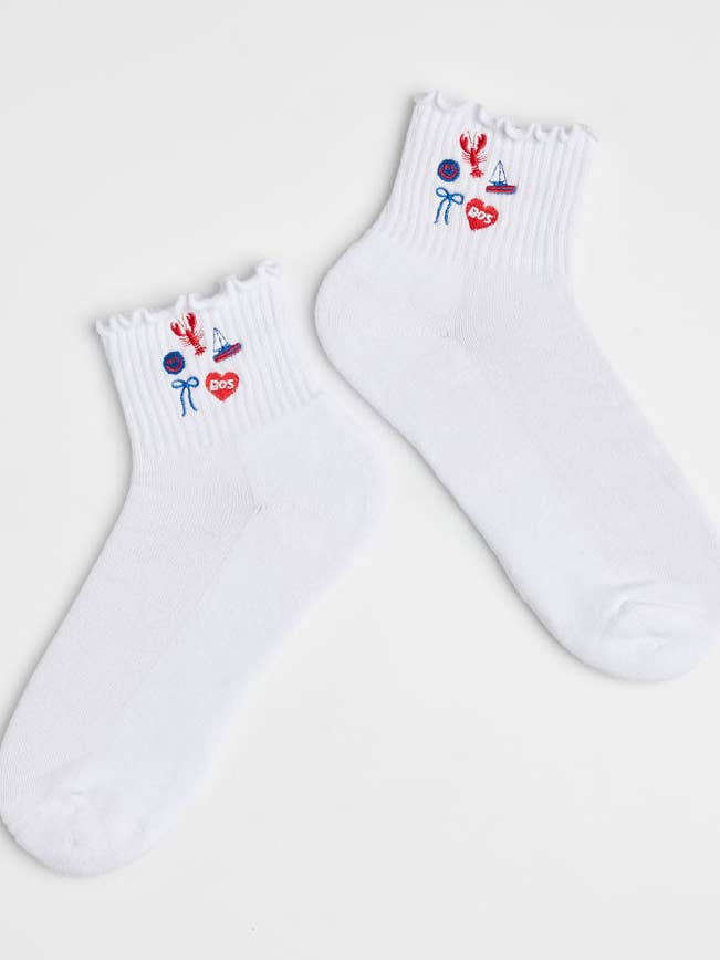 Boston Icons Ruffle Sock for wholesale by Alice & Wonder