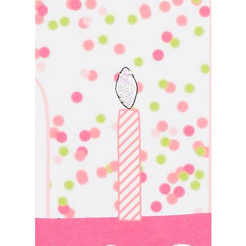 Lil's Cards - Wholesale Birthday card - Girls 1st Birthday Gift Card - Pink Confetti & Cake1