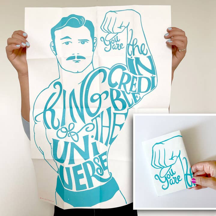 Poster Postcard Good Luck • send as a card, receive a poster for wholesale by Hello Peacock