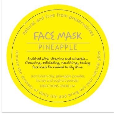 Masque Visage Ananas pour la vente par Wild-Olive Ltd