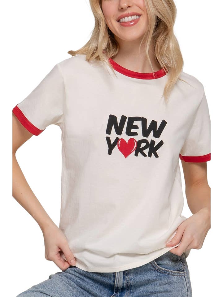 Vanilla Monkey - Wholesale T-Shirt (Graphic) - Women's - Short Slv Crew Neck Printed Ringer Tee