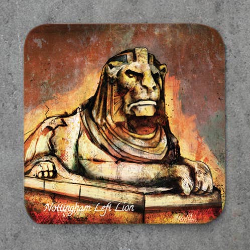 Nottingham Left Lion Coasters for wholesale by Dukki Gifts