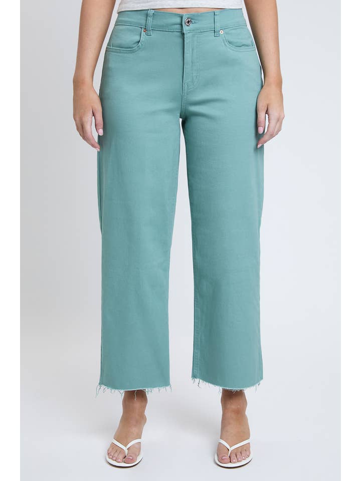YMI - Wholesale Pants - Women's - Junior Cropped High-Rise Wide Leg Trouser Pants