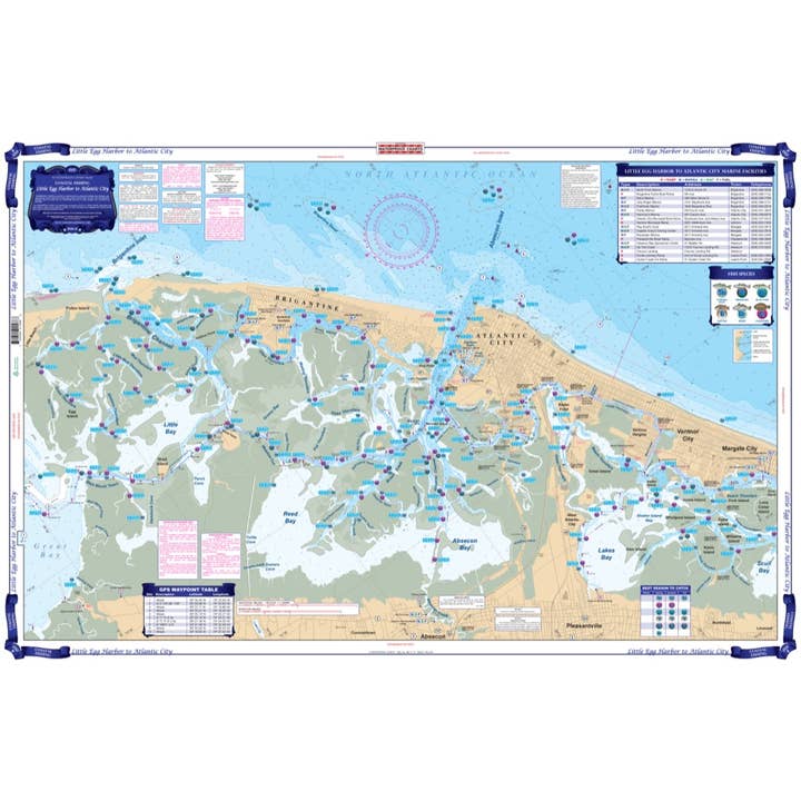 Little Egg Harbor to Atlantic City Fishing Chart 156F for wholesale by Waterproof Charts