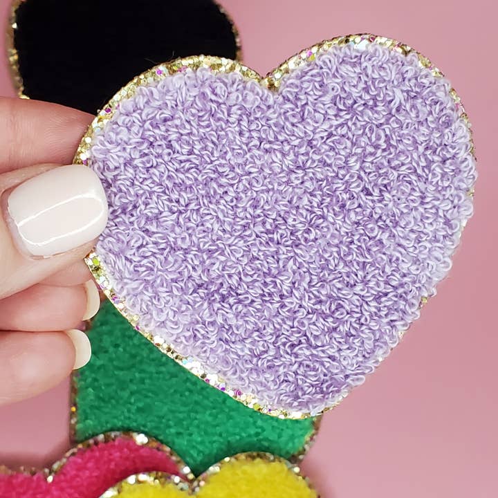 Properly Marked - Wholesale Patch - Chenille Heart ~ Large {Pastels}1