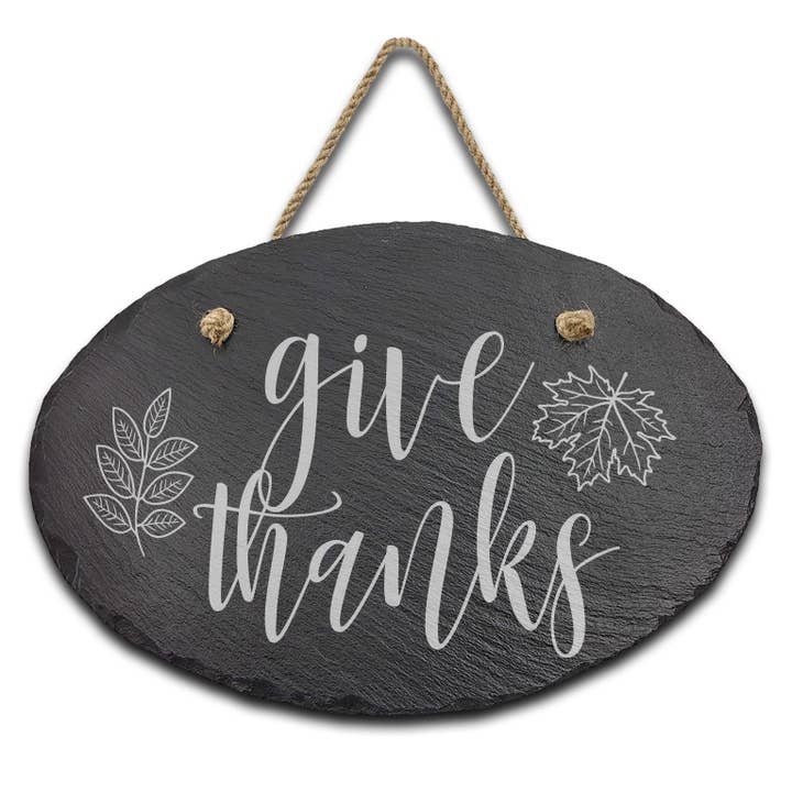 Slate Outdoor Address Sign | Give Thanks for wholesale by Etchey