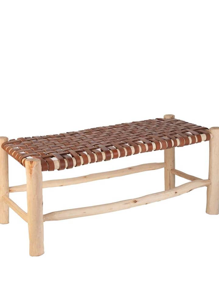 KD3582322_00 - LARGE SIZE WOOD AND LEATHER STOOL. SUN for wholesale by Kbas