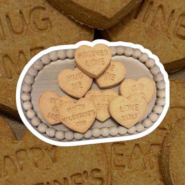 Conversation Hearts for wholesale by Moo’s Barkery