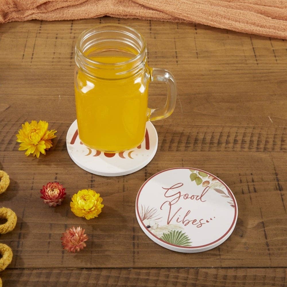 Kate Aspen - Wholesale Coasters - Boho Ceramic Coaster with Holder (Set of 6)1