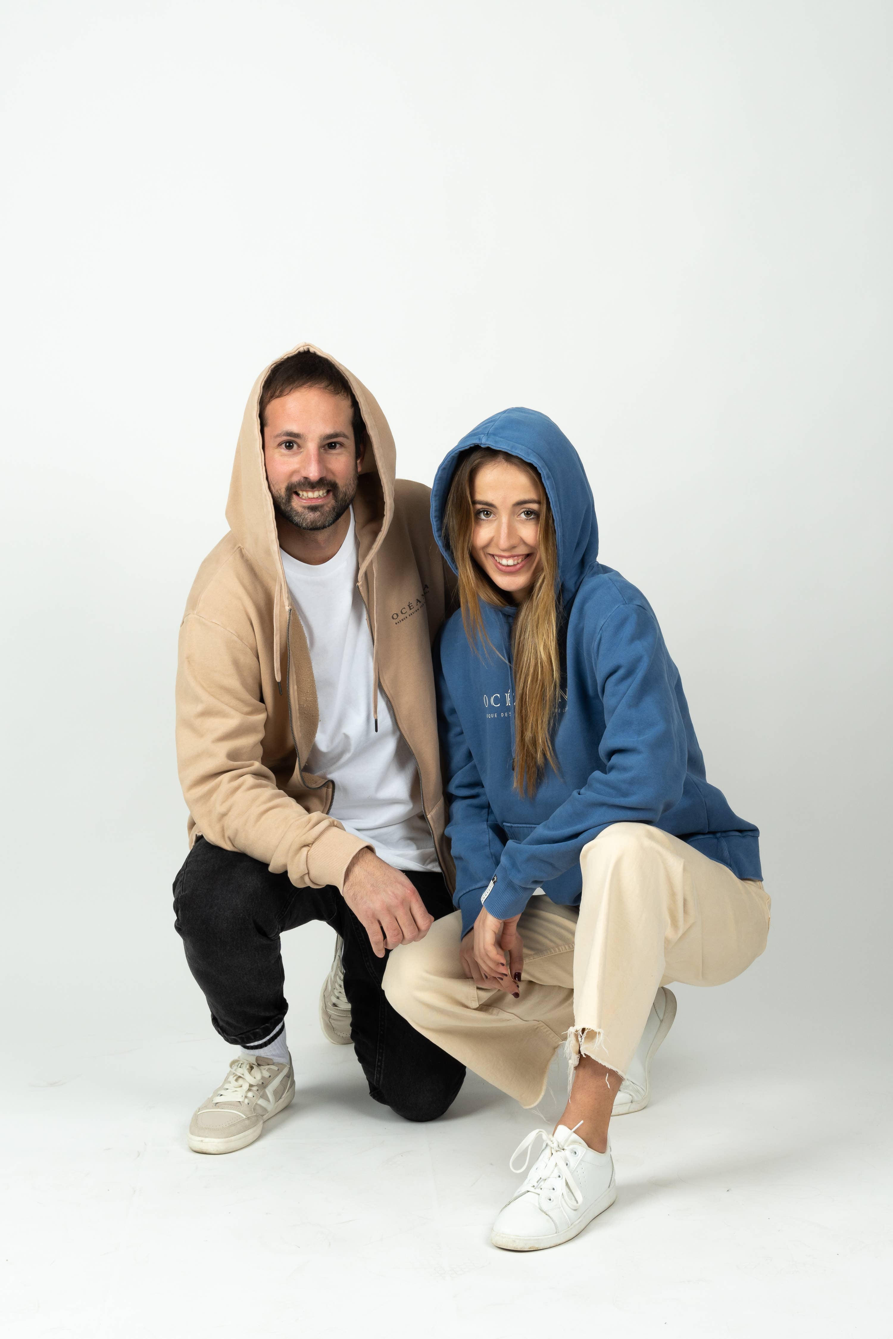 Brown Oceanna Zipper Organic Hoodie for wholesale on Faire2