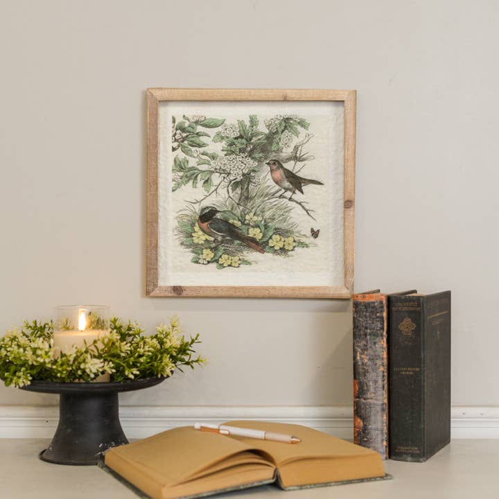 12" PAIR OF BIRDS PRINT for wholesale by Ragon House