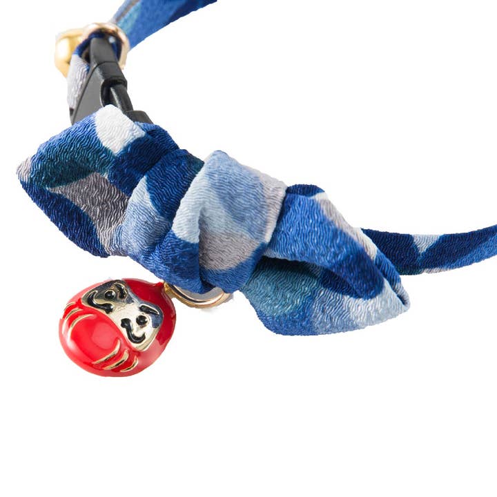 MOON-X USA, INC. – coleira - Gato por atacado – Gola de Gato Daruma Charm com Gravata Bow (Azul)5