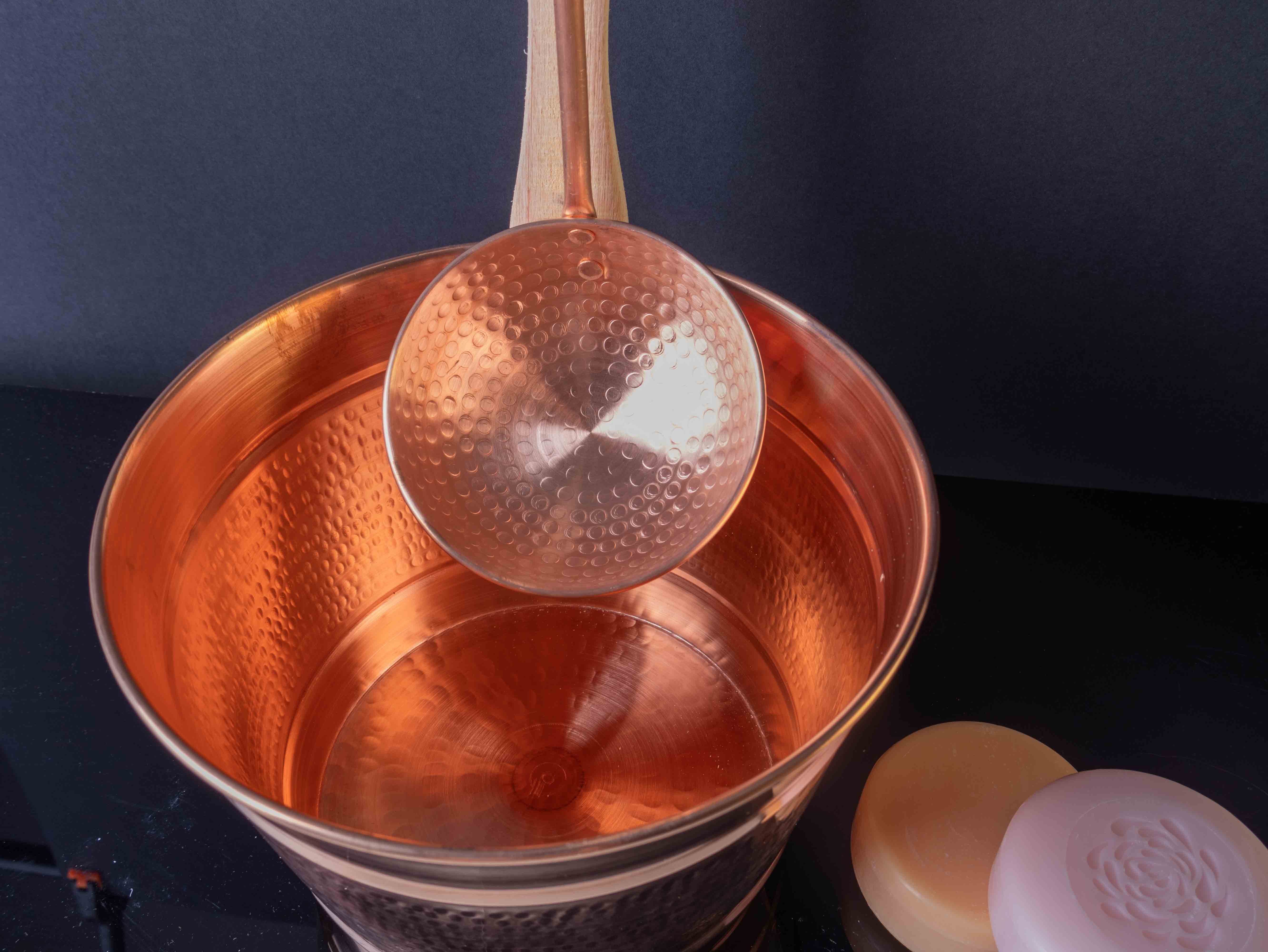 Kayrana - Venta al por mayor Cucharones - Cucharón de cobre con mango de madera9