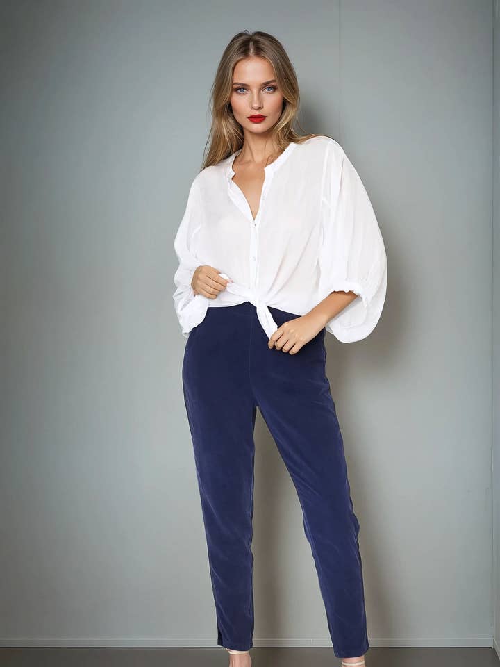 TOP MET POFMOUWEN EN KNOOPSLUITING voor wholesale door Maven West