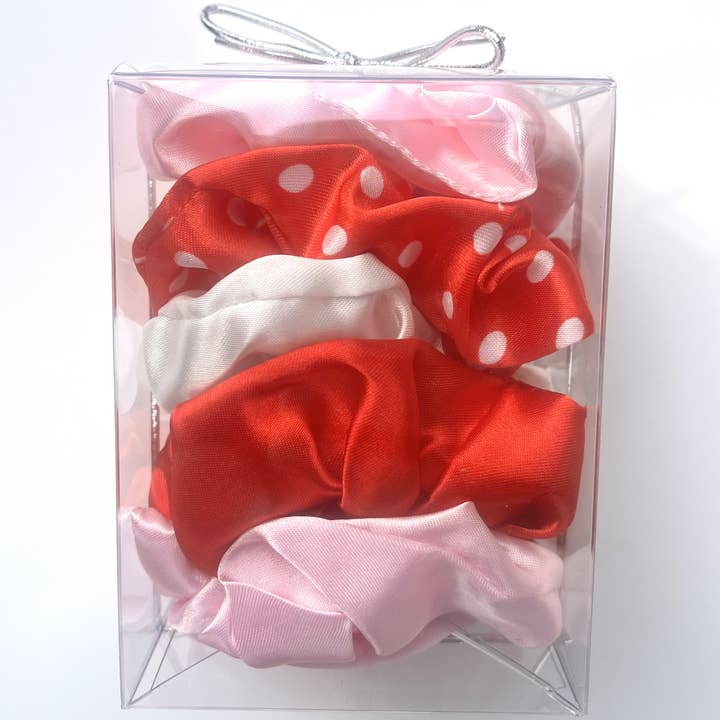 Morning Glamour - Wholesale Scrunchie - Women's - Gift Set 5PK Satin Hair Scrunchies-perfect gift idea
