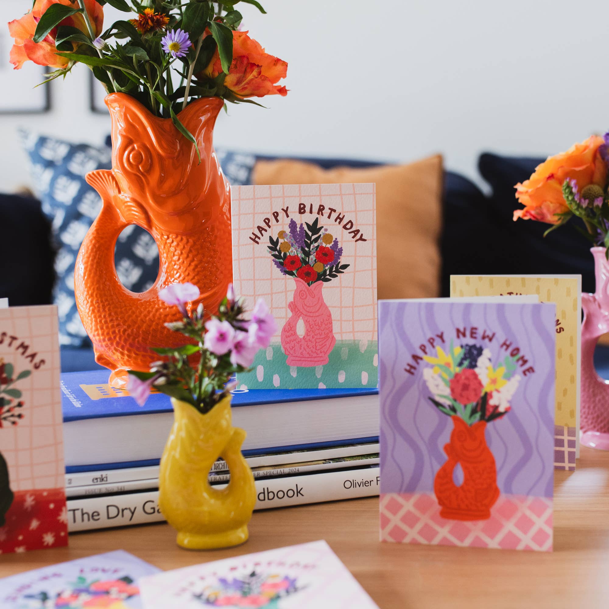 Jessie Maeve Studio - Wholesale Birthday Card - Gluggle Jug Pink Birthday Card1