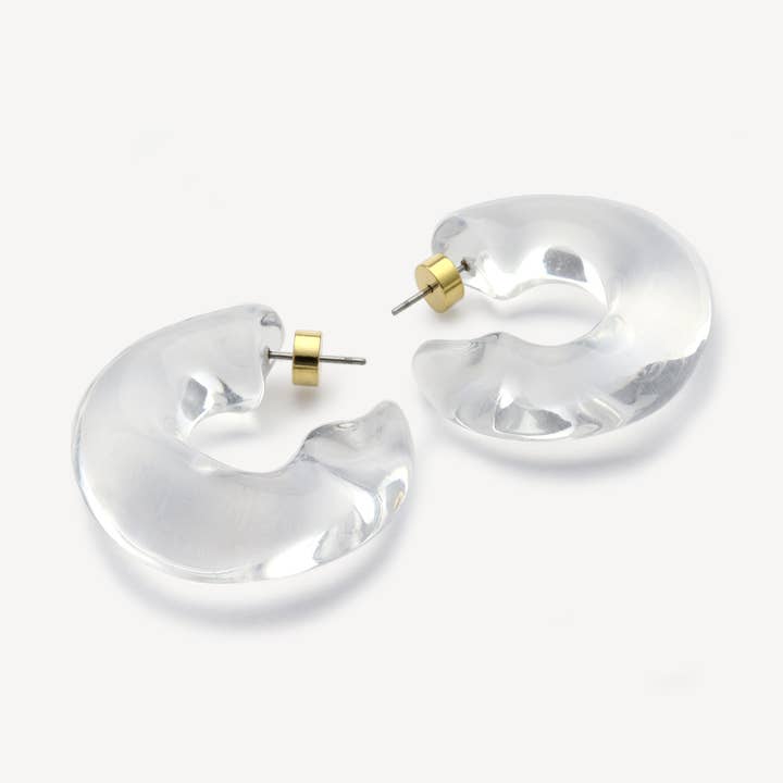 Clear Rena Resin Hoops for wholesale by HYE JANE