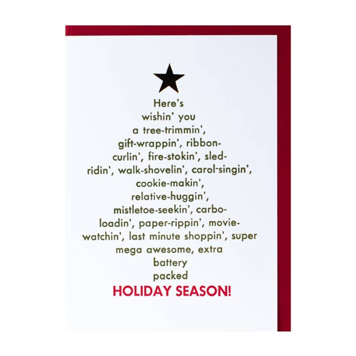 Christmas Rant — Biglietto di auguri tipografico Sweet Holiday per la vendita all'ingrosso da parte di Bruno Press