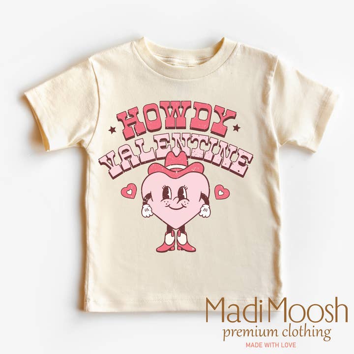 Hej Valentine Valentinsdag T-shirt - Western Valentine T-shirt for engroshandel hos Madi Moosh