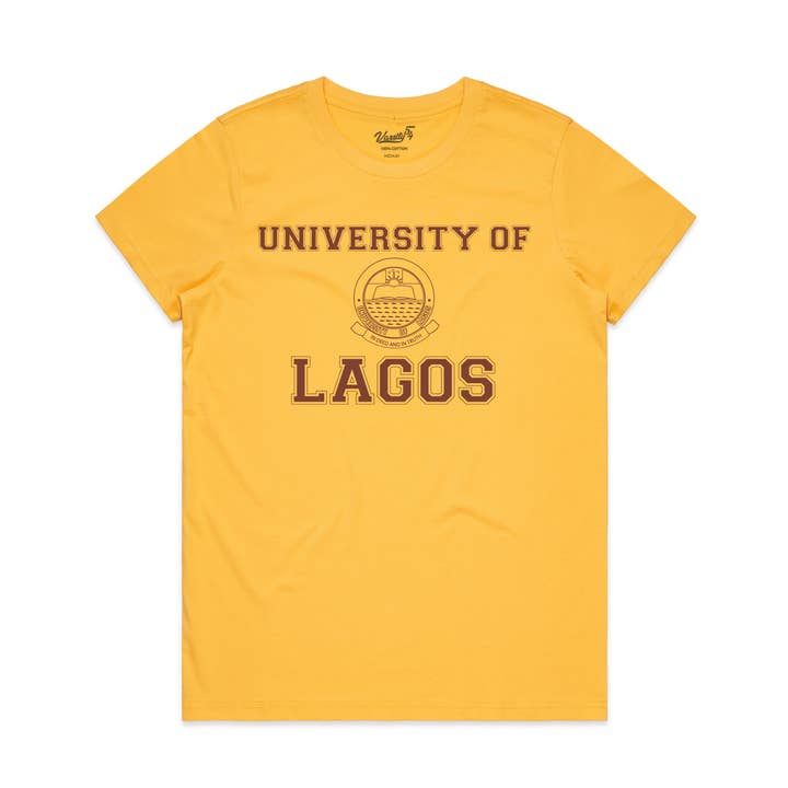 University of Lagos Women's Yellow Tee for wholesale by Varsity54