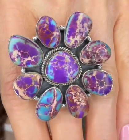 Krush Kandy - Wholesale Cocktail/Statement Ring - Desert Heat Jasper Cluster Rings MADE TO ORDER23