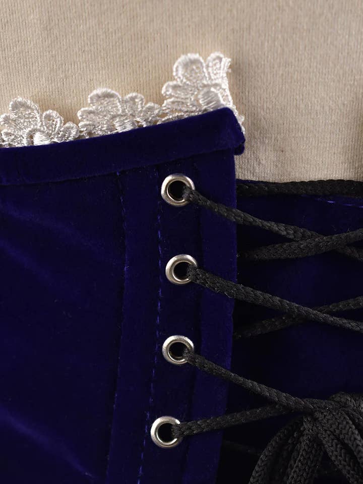 NAVY BLUE Steel-Boned Women’s Velvet Corset – Waist Cincher for wholesale on Faire6