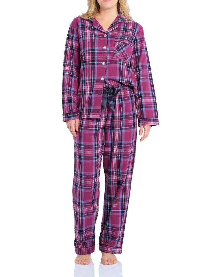 Magnolia Lounge - Wholesale Sleepwear set – Women's - Dusk Check Flannelette Cotton Pyjama Set0