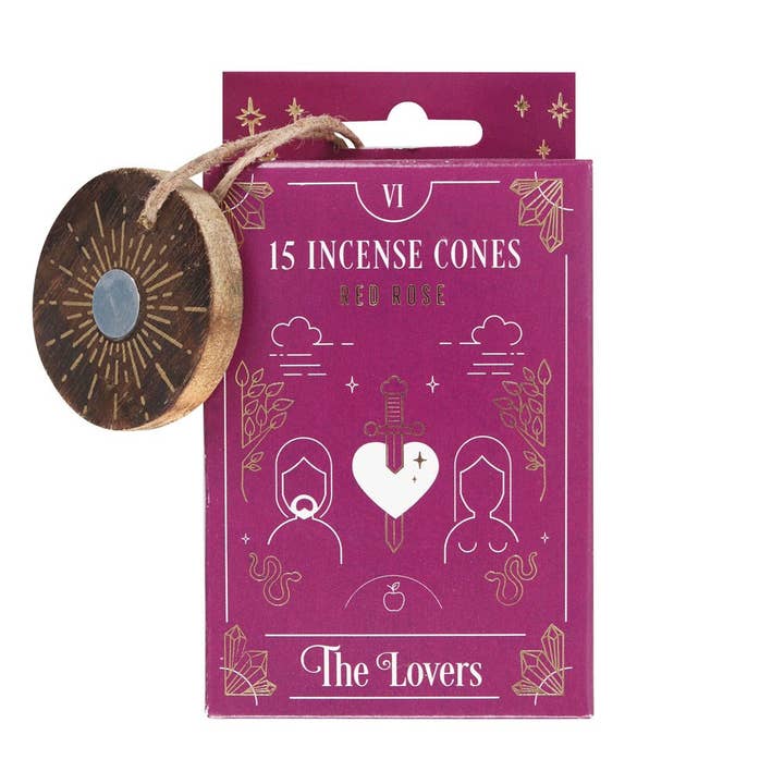 The Moon Tarot Incense Cones - Red Rose for wholesale by Pacific Trading