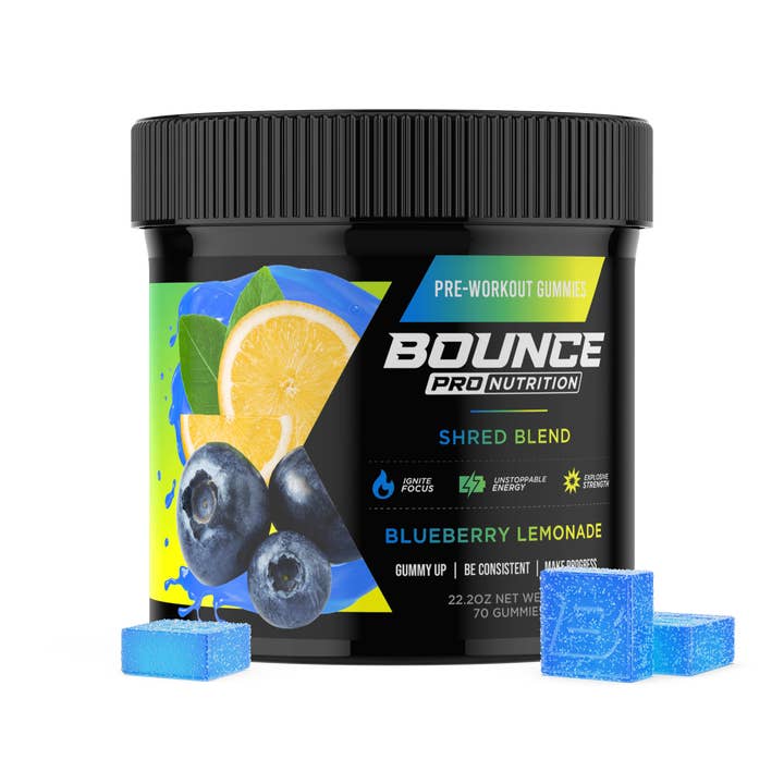Bounce Nutrition – wholesale Oral supplement/vitamin – Pre-Workout Gummies - Blueberry Lemonade - Shred Blend V28