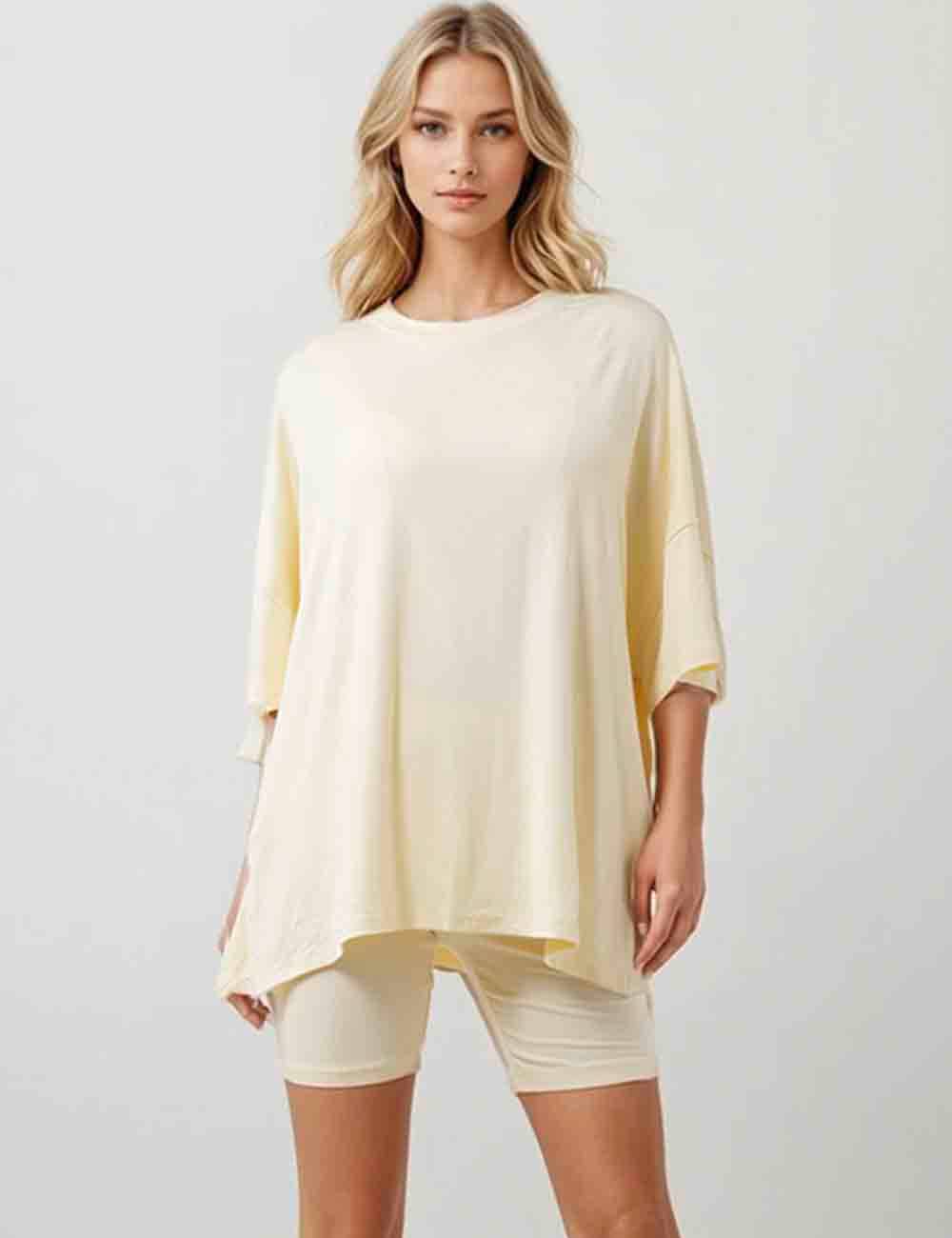 Sweetkama - Wholesale Lounge Set - Women's - Ladies Loose Top and Shorts 2PCS Casual Tee Set SKST2312934