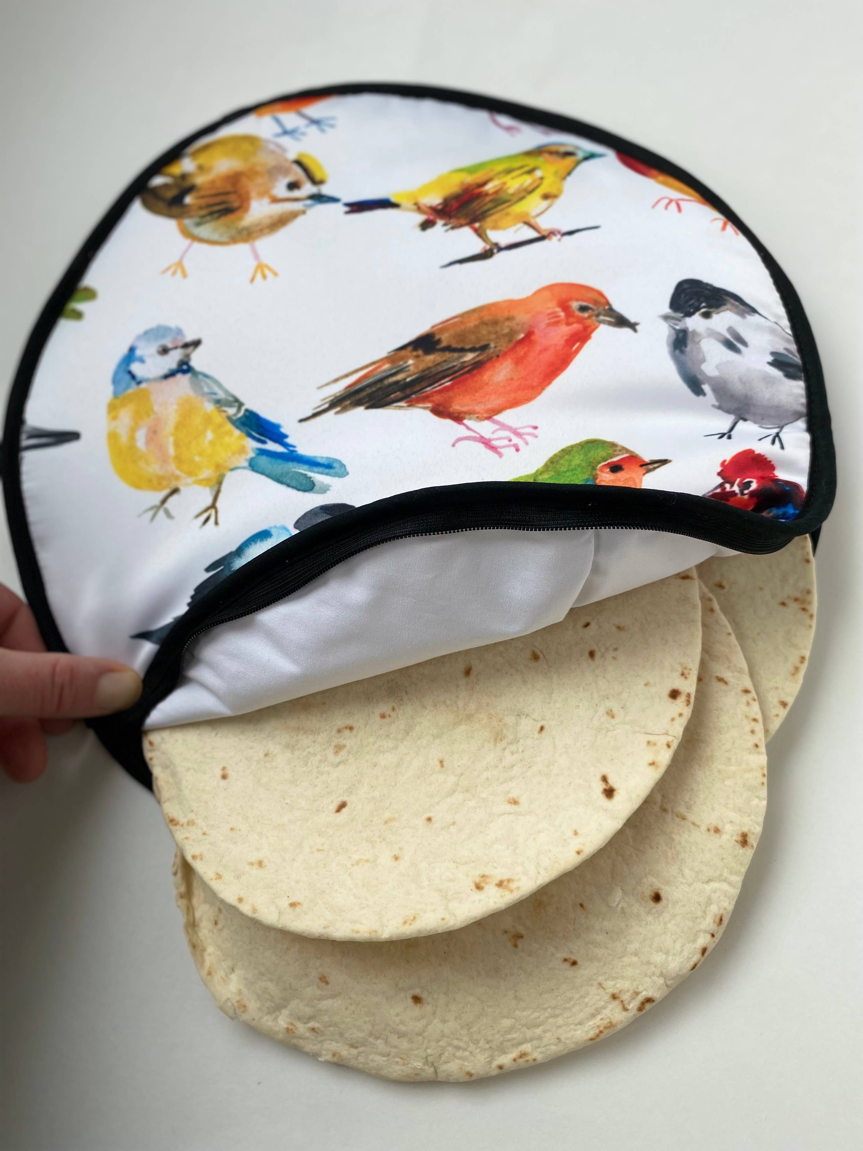 Kit Carson Accessories - Wholesale Kitchen Tool/Gadget - Tortilla warmer Zipper Pouch Pastel Watercolor Birds3