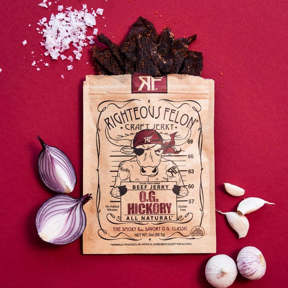 Righteous Felon Craft Jerky - Wholesale Jerky - OG Hickory Beef Jerky 2oz1