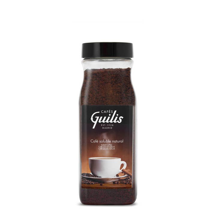 Natural soluble coffee jar 200 grams for wholesale by Cafés Guilis