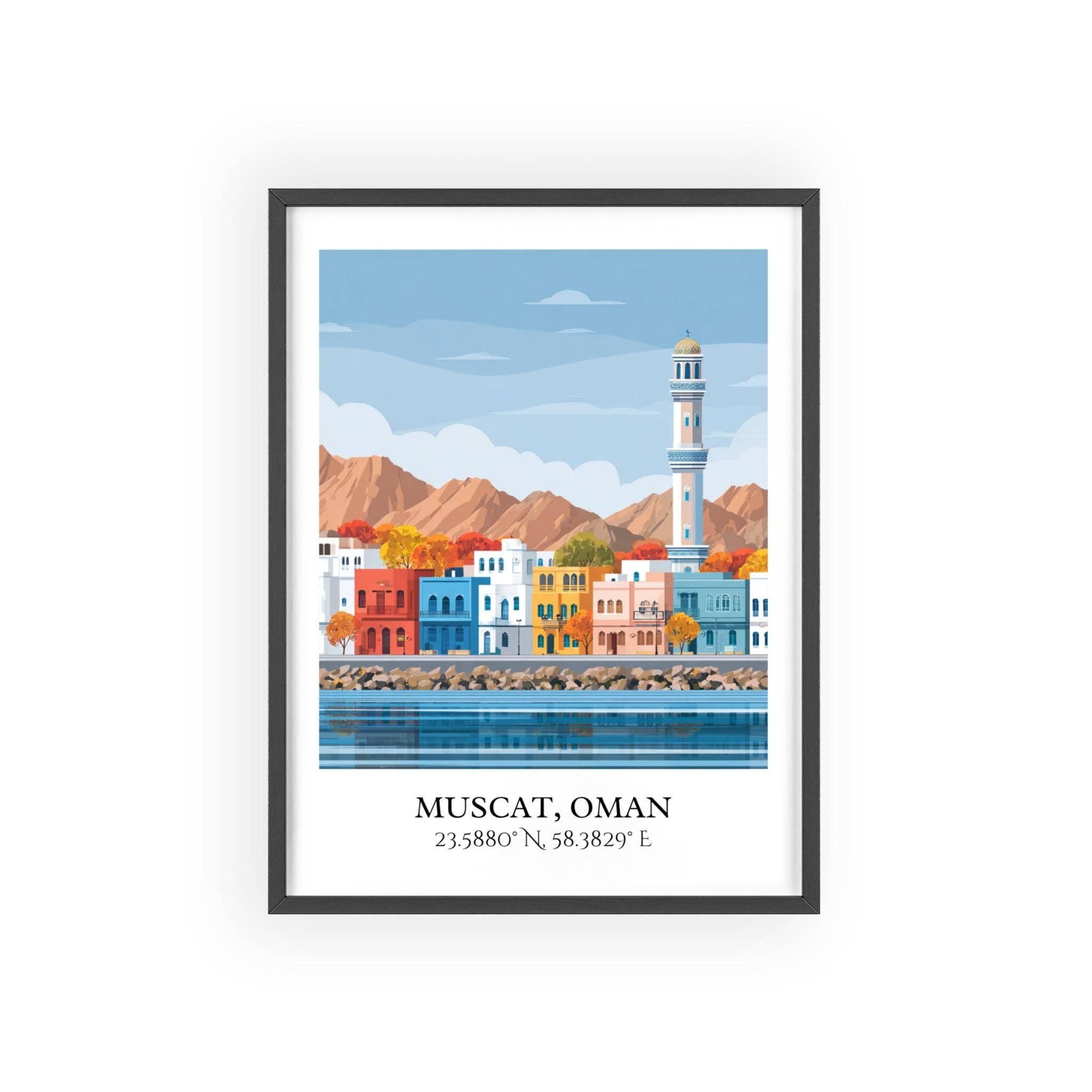 Premium Travel Art - Wholesale Art Print - Muscat Wall Art, Muscat Oman Print, Oman Watercolor, Oman Travel Gift, Travel Print, Travel Poster, Housewarming Gift6