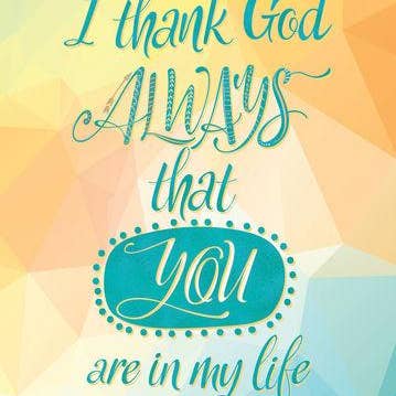 Single Cards: Ministry Appreciation Thank God Always for wholesale by Divinity Boutique