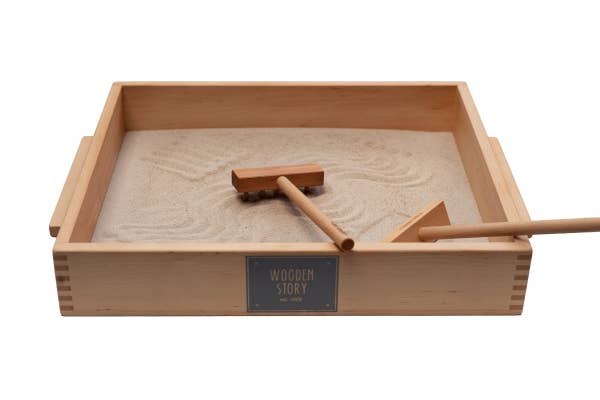 Wooden Story Sp. z o.o. - Wholesale Wood Toy - Kids - Large sand writing tray + accessories -sensory toy0