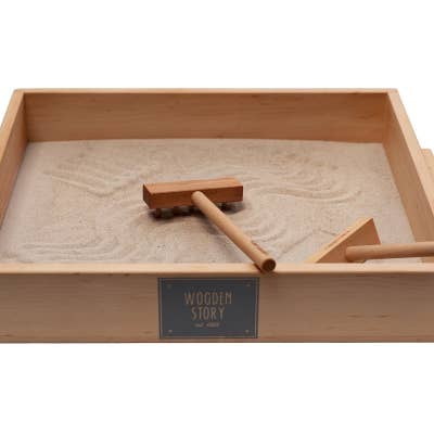 Wooden Story Sp. z o.o. - Wholesale Wood Toy - Kids - Large sand writing tray + accessories -sensory toy