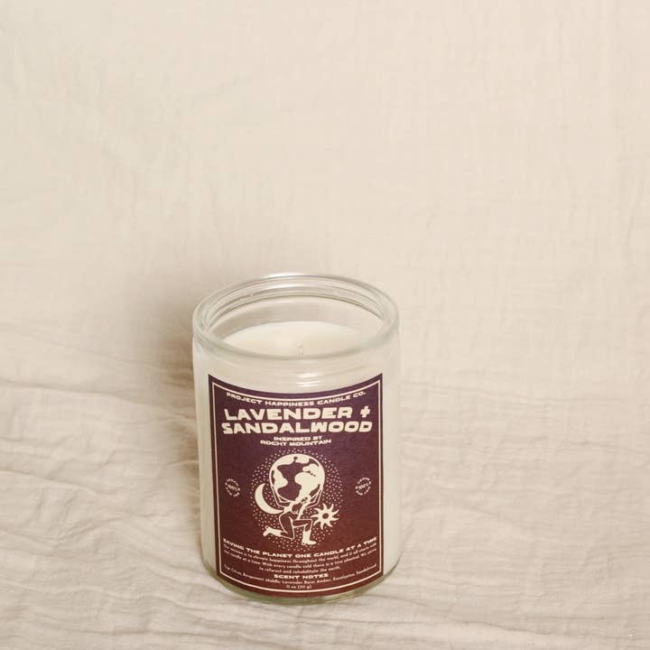Project Happiness Candle Co. - Wholesale Jar/Filled Candle - Lavender and Sandalwood Soy Candle - Rocky Mountain 11oz6