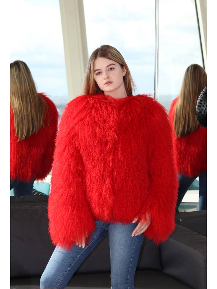 Pellobello – wholesale Jacka - Dam – Shearling Jacka True Love Röd