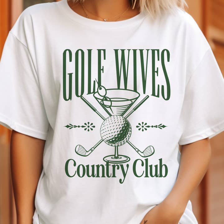 Par.tees by Party On! - Wholesale T-Shirt (Graphic) - Women's - Golf Wives Country Club Resort Pro Shop Martini Graphic Tee