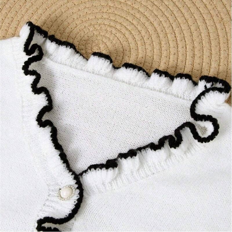 Sheer Trend - Wholesale Knit Sweater - Women's - V-Neck Color-Blocked Sweater With Long Sleeves2