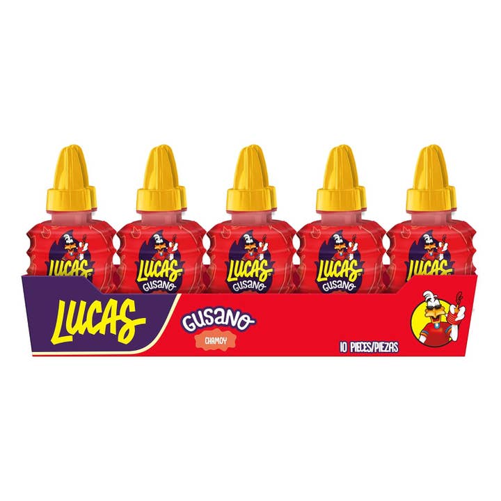 Food Crush Corp - Wholesale Gummy - Lucas Gusano Chamoy Mexican Liquid Mexican Candy (Box of 10)