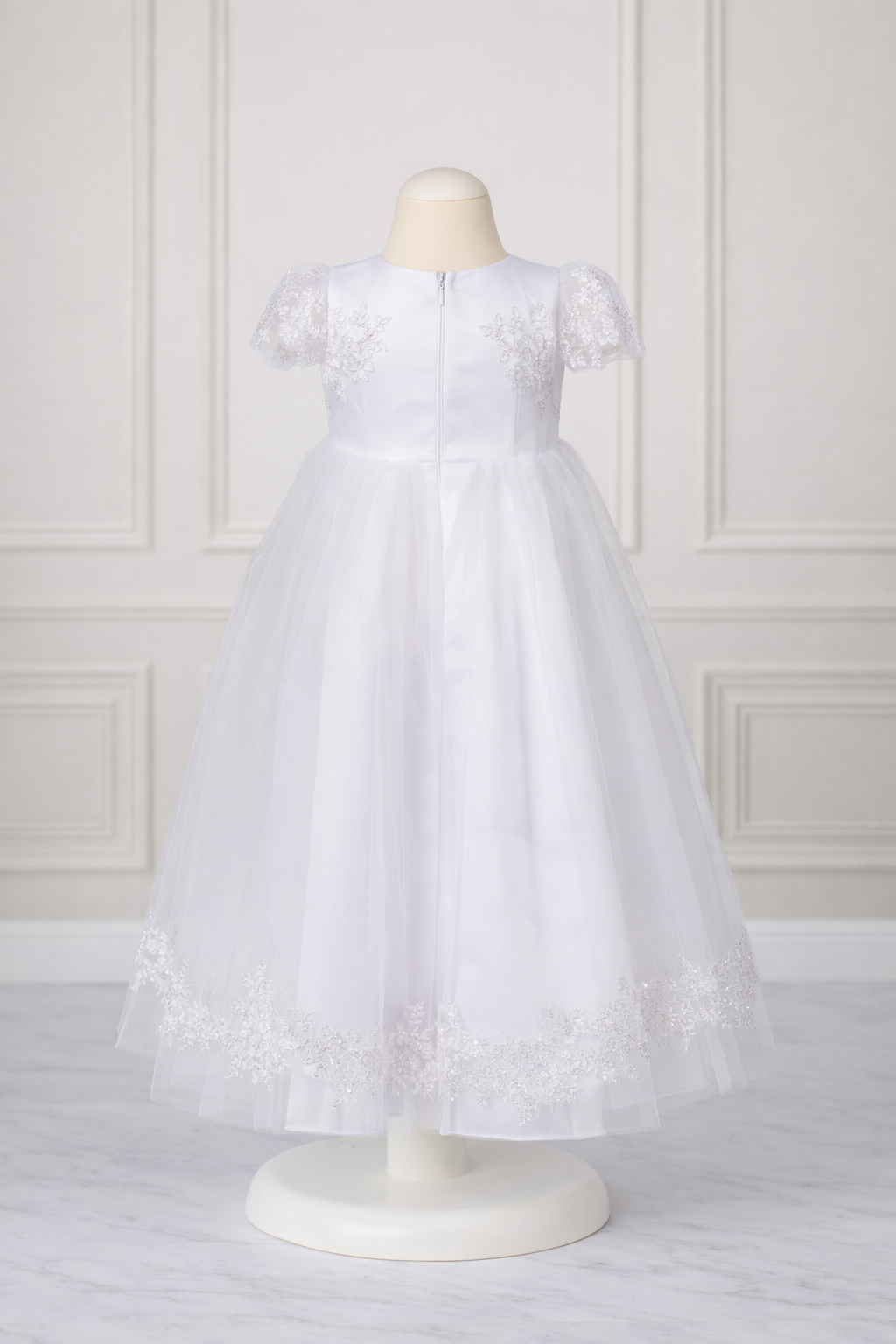 Bajabella – wholesale Klänning - Baby – Dopklänning vit, Blomsterflicka klänning, Dop2