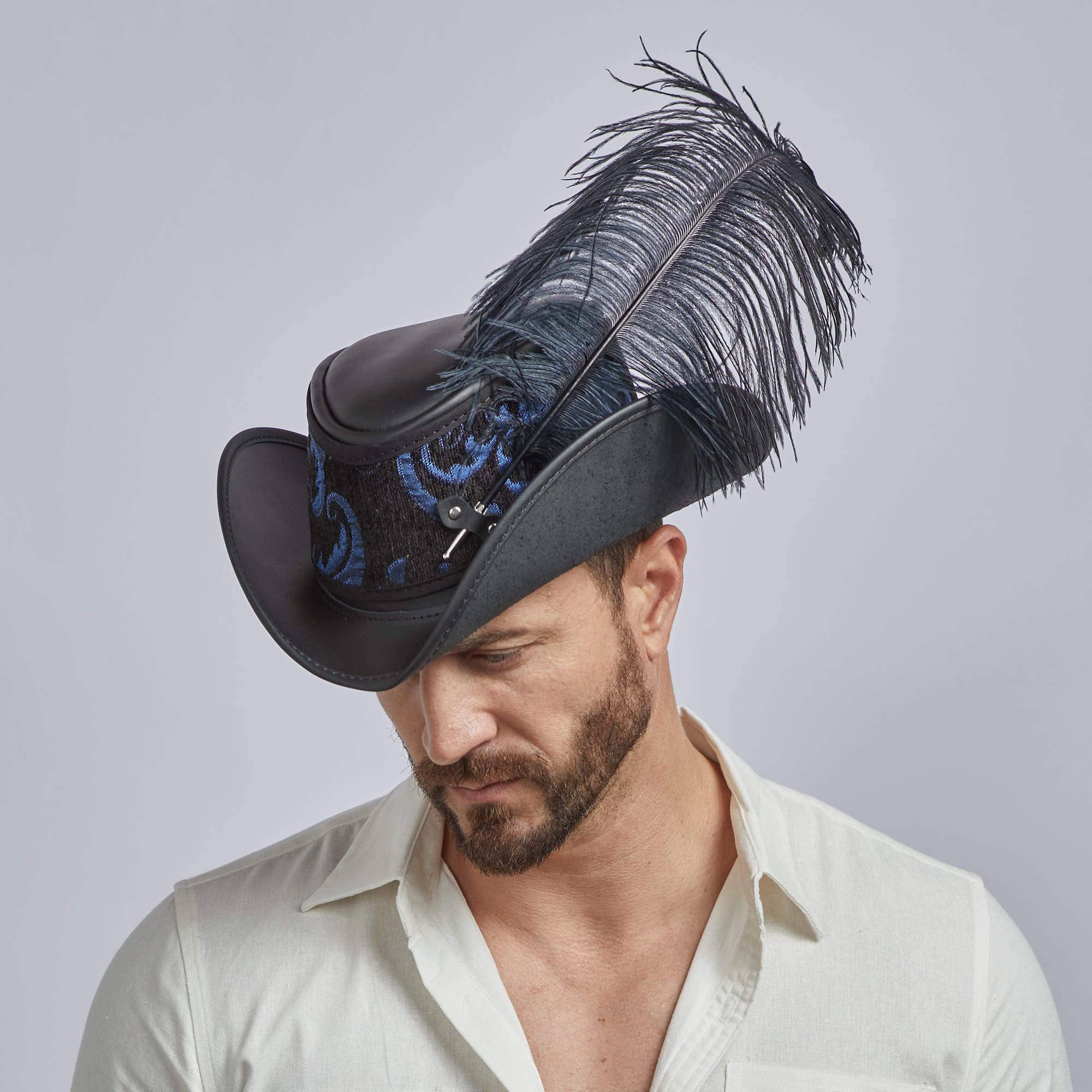 American Hat Makers - Vente Chapeau en feutre – unisexe - Chapeau de Festival en Cuir - Style Réversible Ren10