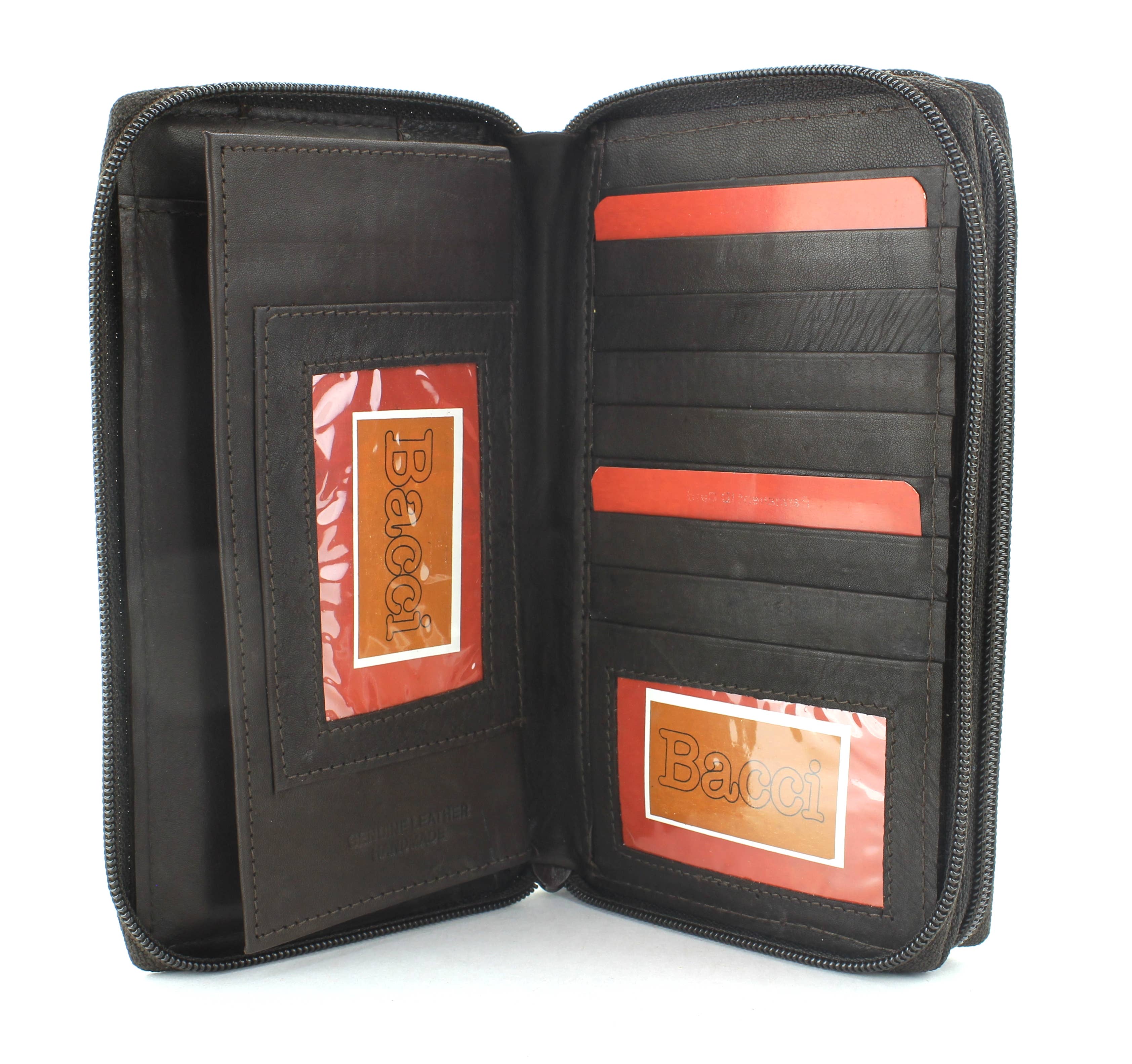 Leather Impressions Inc - Wholesale Wallet - Women's - Double Zipper Women's Clutch 155855