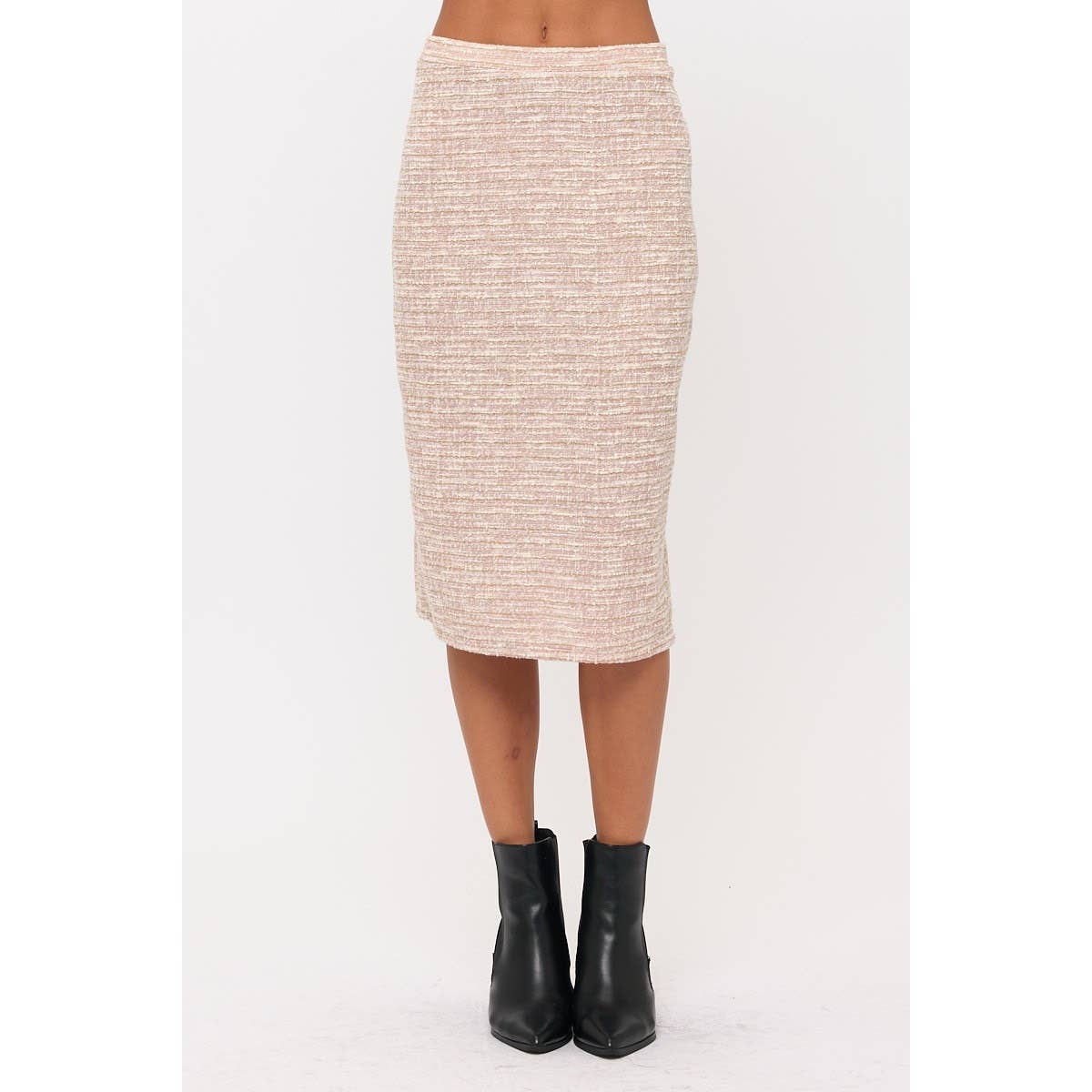 Perseption - Wholesale Skirt - Women's - TEXTURE METALLIC KNIT WAIST MIDI PENCIL SKIRT3