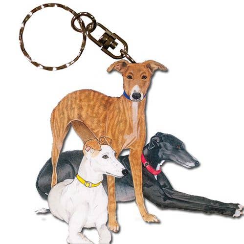 Pipsqueak Productions - Venta al por mayor Llavero - Unisex - Llavero de madera de galgo
