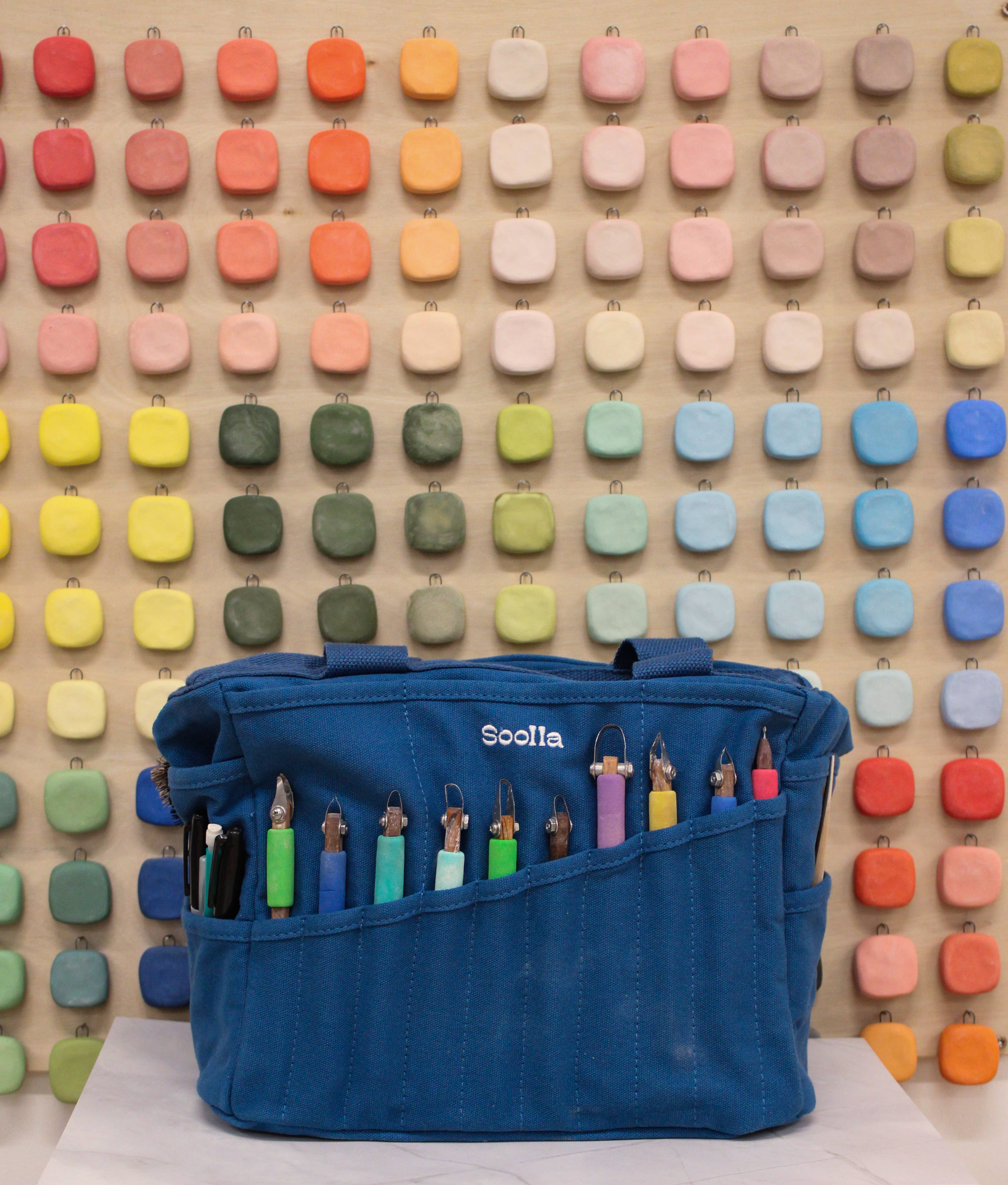 Soolla - Wholesale Craft Supplies - Soolla Studio Artist Bag, Blueberry Bliss, Pottery Tool Bag2